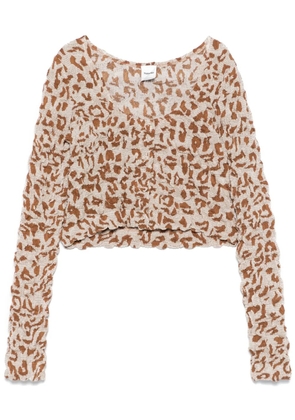 Nanushka graphic-print cropped top - Neutrals
