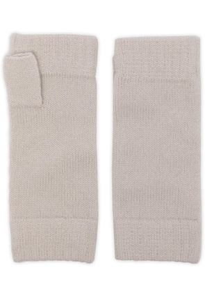 N.Peal fingerless cashmere gloves - White