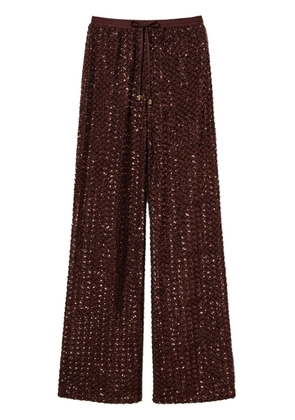 TWINSET sequinned wide-leg trousers - Brown