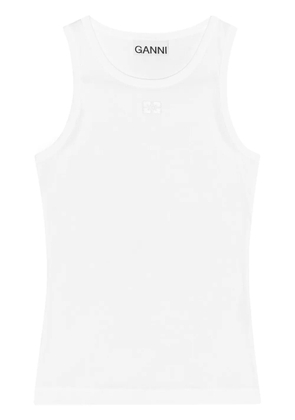 GANNI ribbed tank top - White