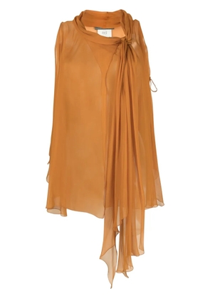 Alberta Ferretti semi-sheer sleeveless blouse - Orange