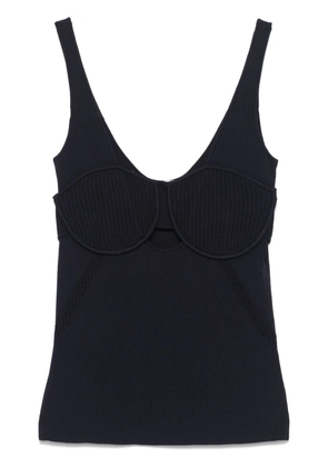 Patrizia Pepe ribbed bustier top - Blue