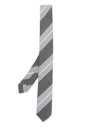 Thom Browne diagonal stripe pattern tie - Grey