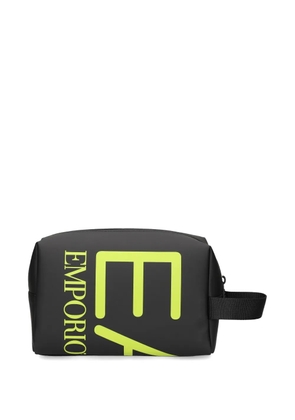 Ea7 Emporio Armani logo wash bag - Black