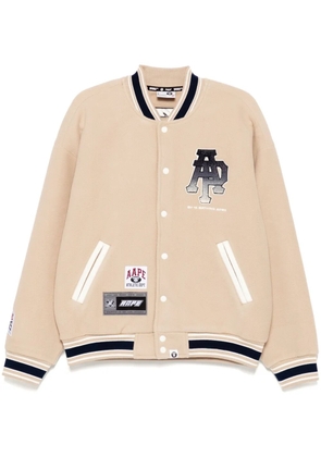 AAPE BY *A BATHING APE® logo varsity jacket - Neutrals
