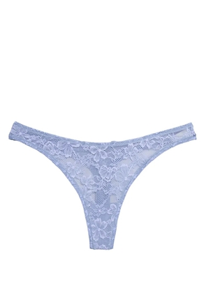 Fleur Du Mal Le Stretch lace thong - Blue