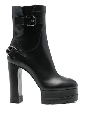 Casadei 130mm leather ankle boots - Black