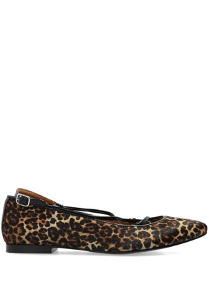 A.P.C. leopard-print ballerina shoes - Brown