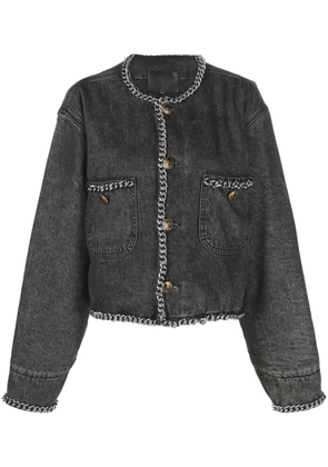 R13 chain-embellished denim jacket - Grey