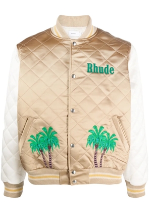 RHUDE satin bomber jacket - Brown