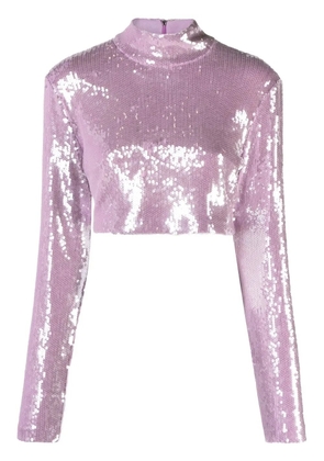 ROTATE BIRGER CHRISTENSEN sequin-embellished crop top - Purple