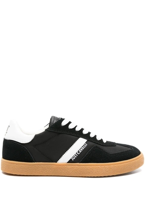 Just Cavalli panelled leather lace-up sneakers - Black