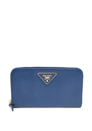 Prada Pre-Owned Saffiano-leather logo wallet - Blue