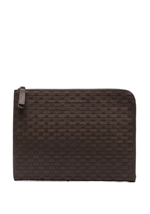 Orciani interwoven-design laptop bag - Brown