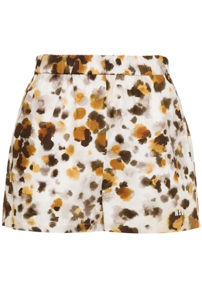 MSGM graphic-print poplin shorts - Neutrals