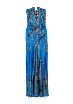 Camilla Archival Revival Extended Shoulder maxi dress - Blue