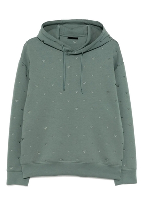 Emporio Armani embroidered-logo hoodie - Green