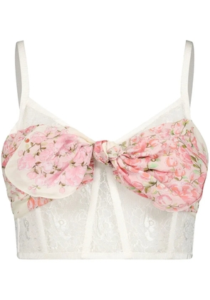 Giambattista Valli bow-embellished bralette top - White