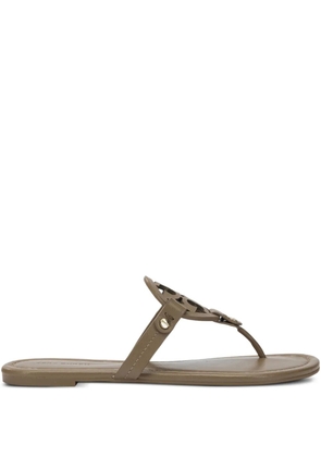 Tory Burch Miller cut-out leather flat sandals - Brown