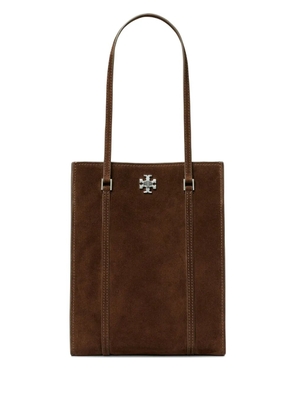 Tory Burch small Kira turnlock suede tote bag - Brown