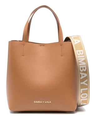 Bimba y Lola large Chihuahua leather tote bag - Brown