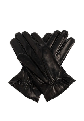 Emporio Armani leather-trimmed wool gloves - Black