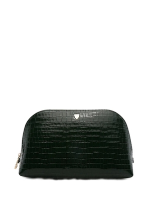 Aspinal Of London small croc-effect makeup bag - Green