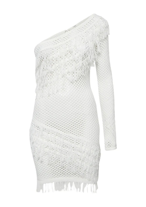 Tularosa crochet-fabric one-shoulder mini dress - White