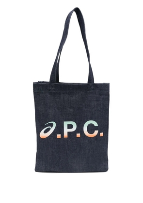 A.P.C. logo-print tote bag - Blue