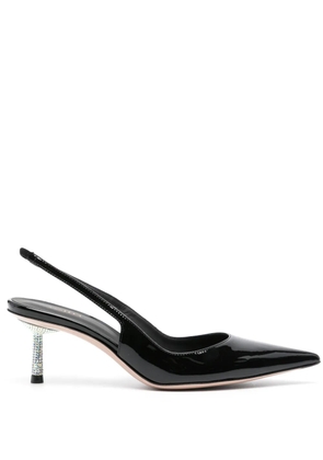 Le Silla Bella 45mm patent-finish leather slingback pumps - Black