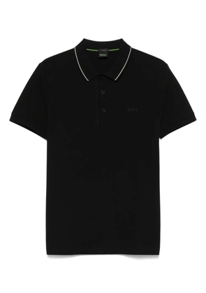 BOSS logo-embroidered polo shirt - Black
