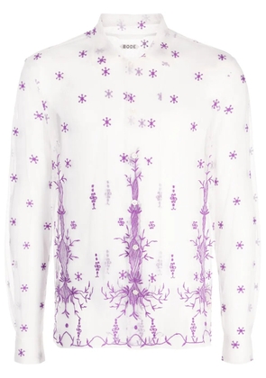BODE embroidered long-sleeve shirt - White