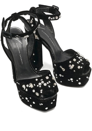 Giuseppe Zanotti velvet embellishment sandals - Black