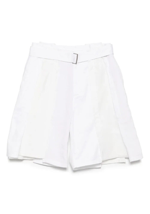 SONGZIO belted vertical shorts - White