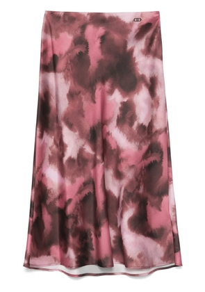 LIU JO abstract pattern midi skirt - Pink
