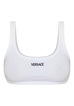 Versace logo-embroidered bra - White