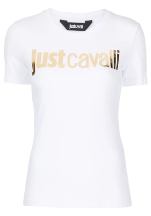 Just Cavalli logo-embossed round-neck T-shirt - White