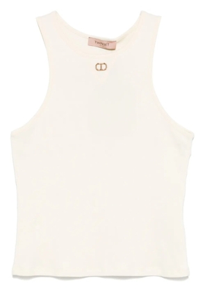 TWINSET Oval T fine-ribbed tank top - Neutrals