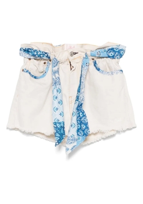 MC2 Saint Barth bandana-print denim shorts - Neutrals