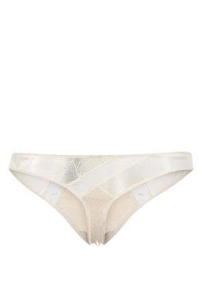 Calvin Klein panelled-design elasticated-waist thong - Neutrals