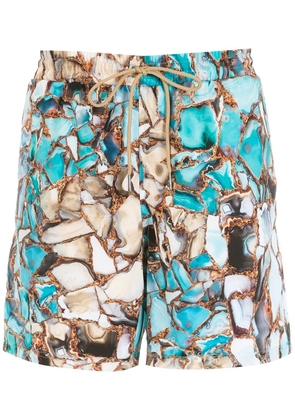 Lygia & Nanny Gil gemstone-print swimming shorts - Blue