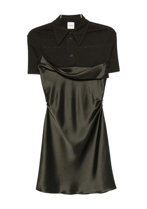 Nanushka satin-paneled mini dress - Green