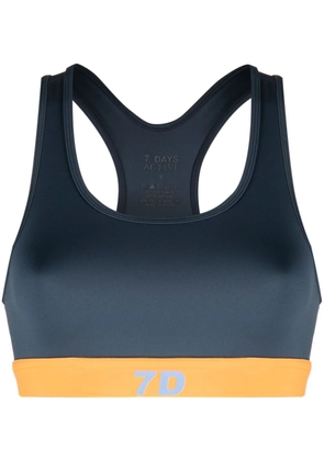 7 DAYS Active KK logo-print sports bra - Blue