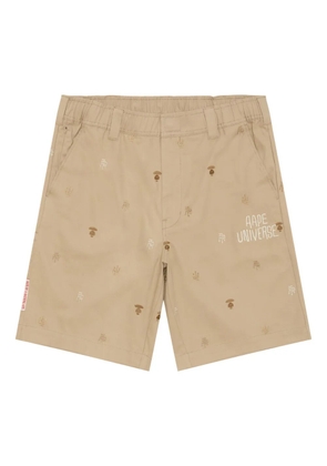 AAPE BY *A BATHING APE® embroidered-pattern bermuda shorts - Neutrals
