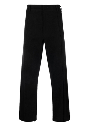 424 textured straight-leg cut trousers - Black