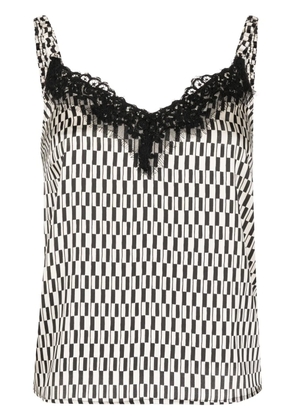LIU JO geometric-pattern sleeveless top - Black