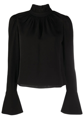 Rabanne ruched long-sleeve top - Black