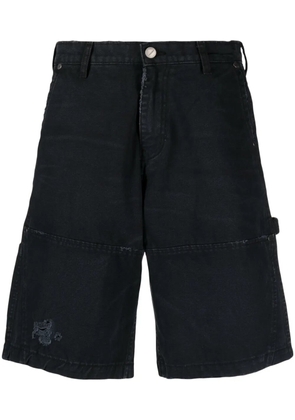 RHUDE distressed-effect panelled denim shorts - Blue