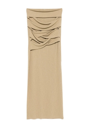 Nanushka draped-panel maxi skirt - Neutrals