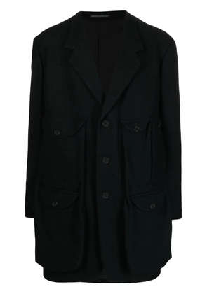 Yohji Yamamoto single-breasted fitted coat - Black